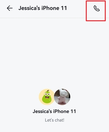 call in personal chat with ios