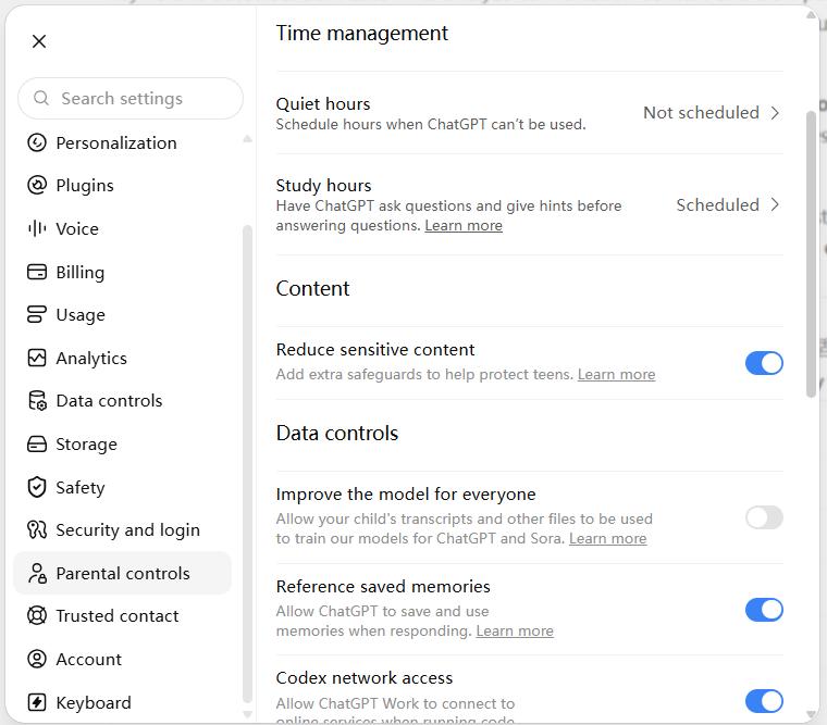 ChatGPT Parental Controls verified on September 2026