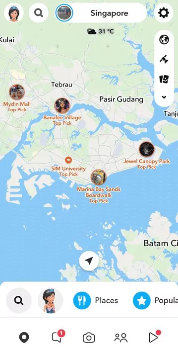 check location on Snap map