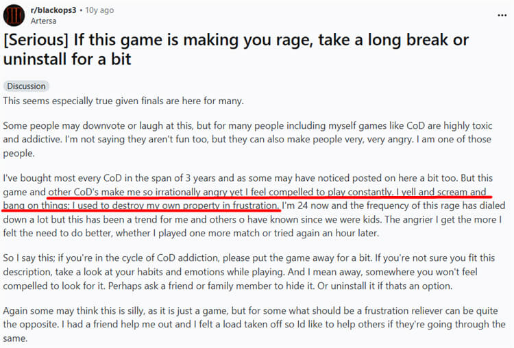 cod aggressive emotion