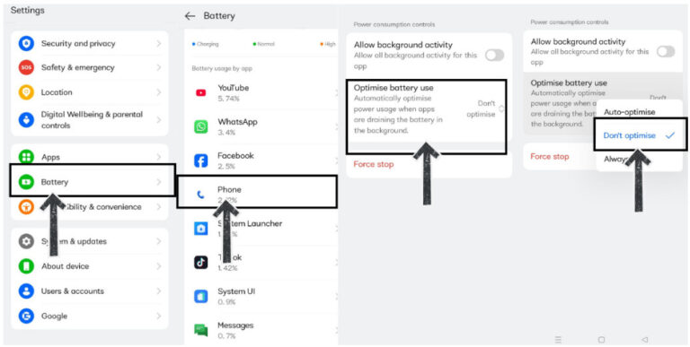 disable battery optimization