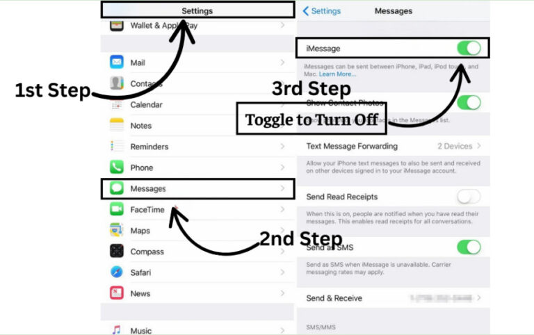 disable imessage on iphone