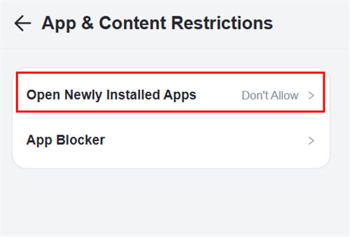 dont allow open newly installed apps