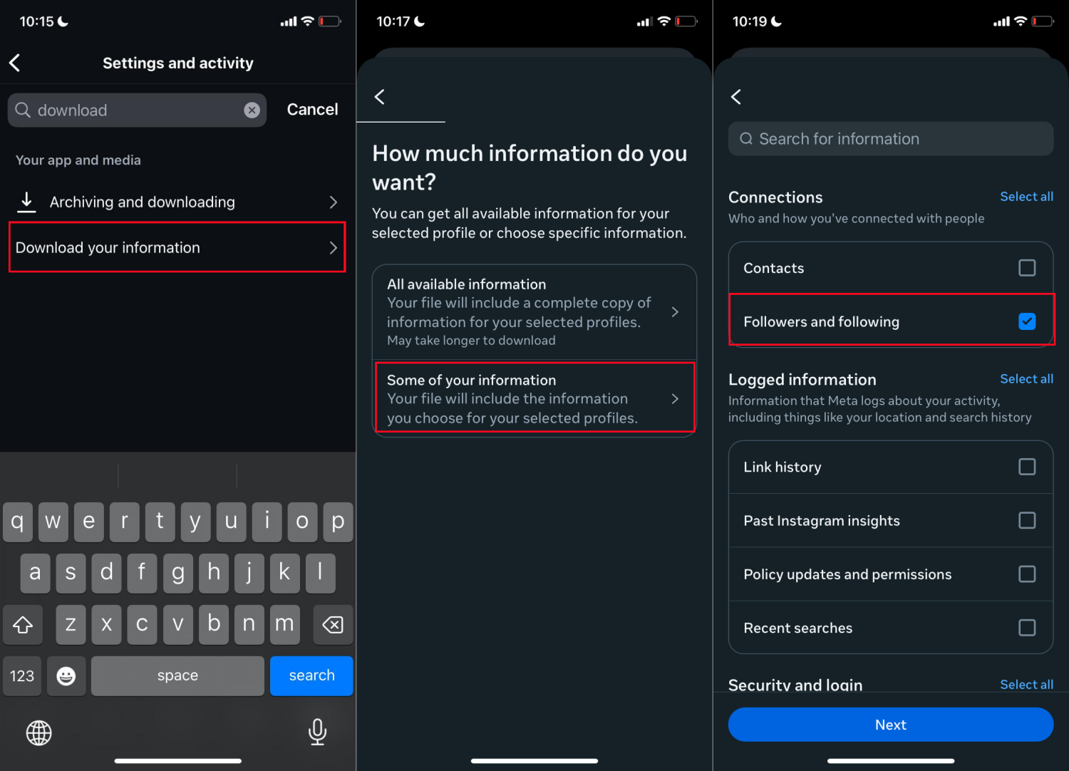 download instagram followers data