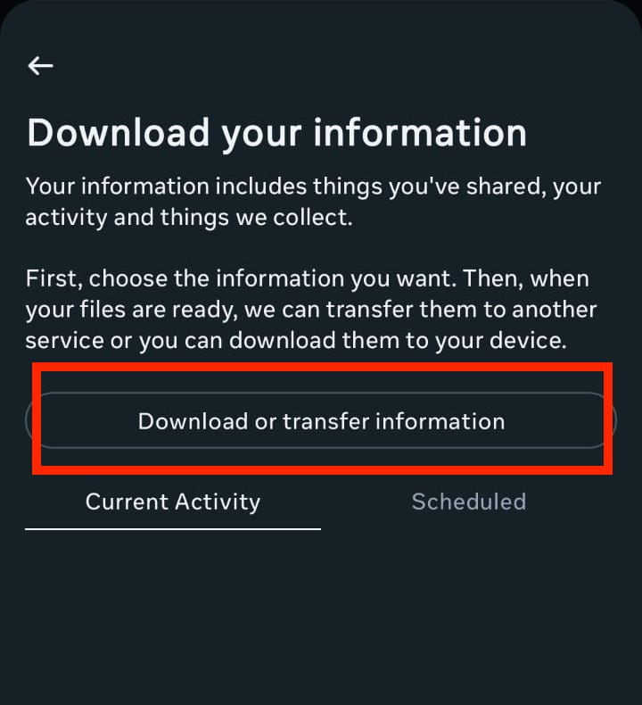 download or transfer information