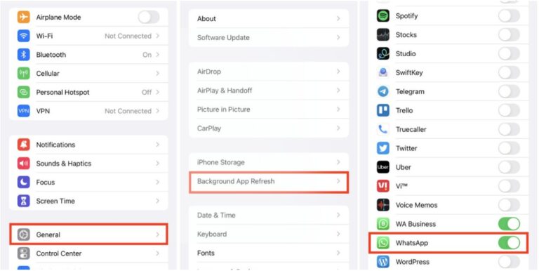 enable background app refresh iphone