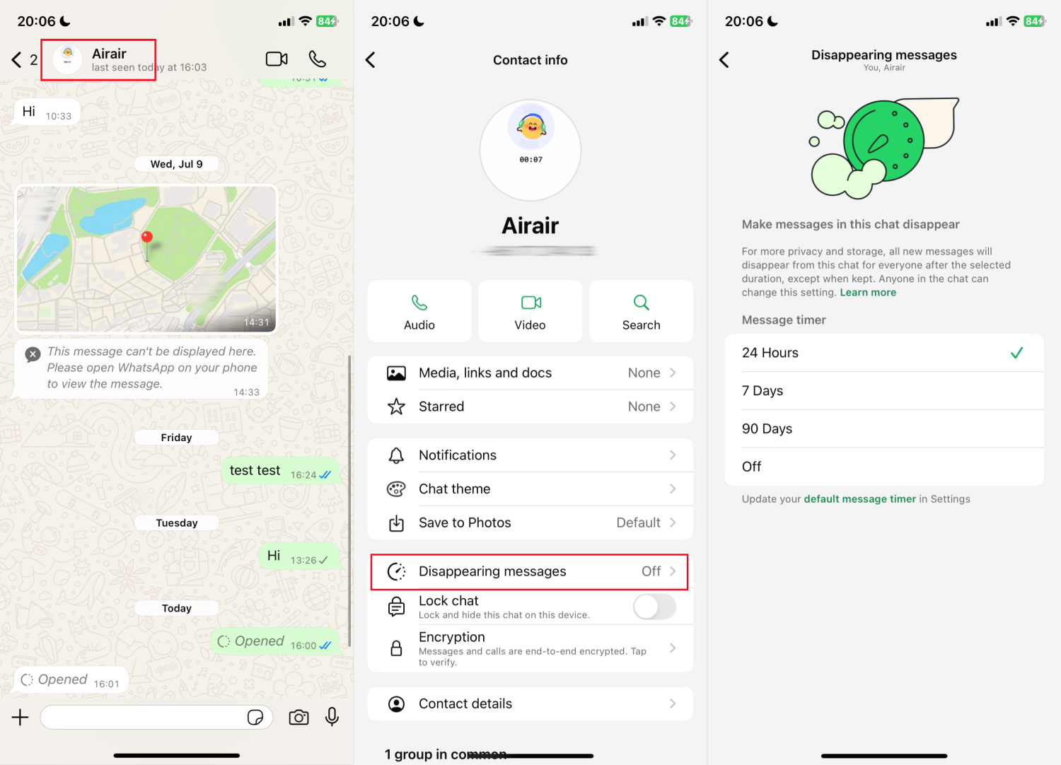 enable whatsapp disappearing messages