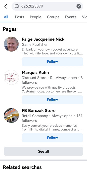 Facebook mostra il profilo collegato al numero di telefono