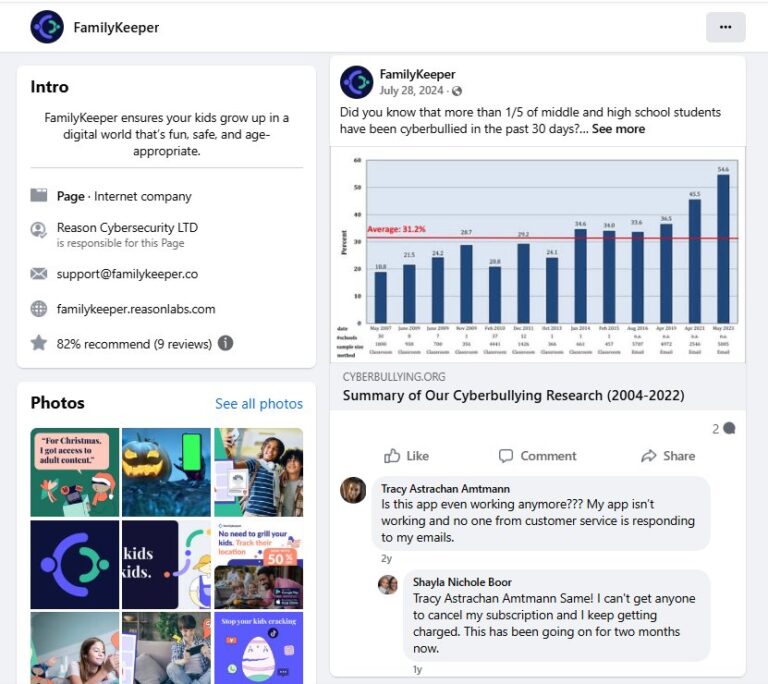 familykeeper maintenance question on facebook