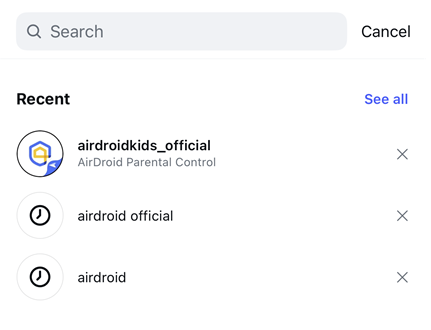 see Instagram searches