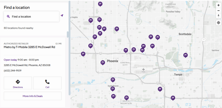 find MetroPCS offline store