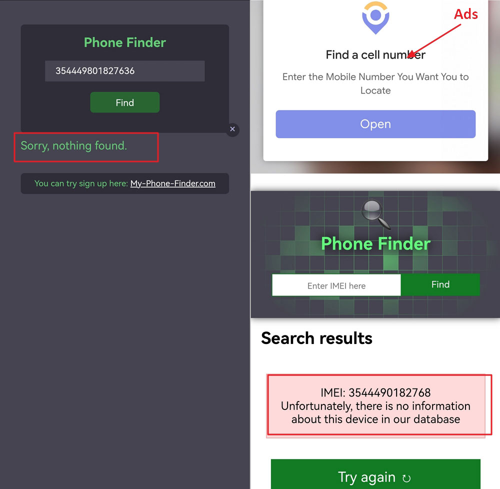 Find my phone - IMEI Tracker not show location