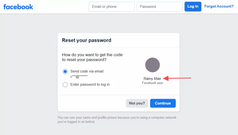 find social media by account recovery