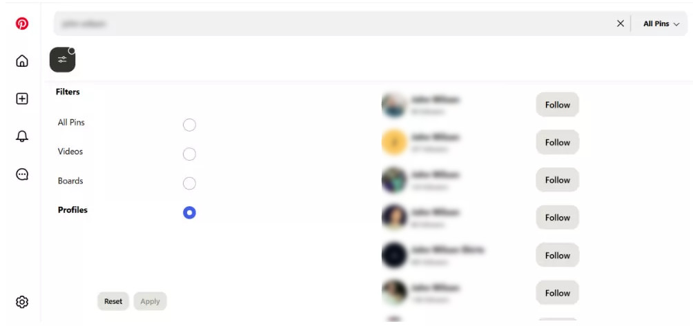 find someone on pinterest by name