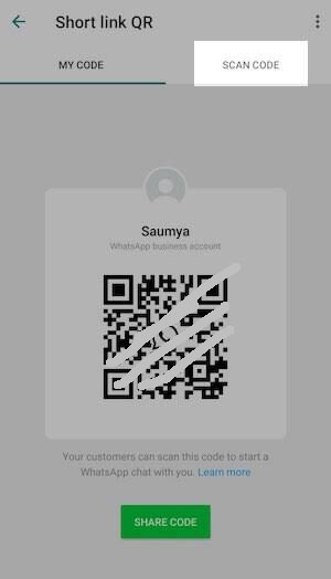 generate QR code on WhatsApp Business