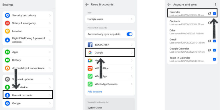 google calendar not syncing with android