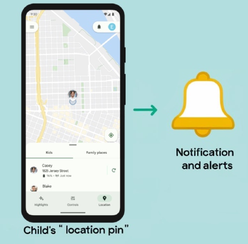 Google Family Link location and alerts