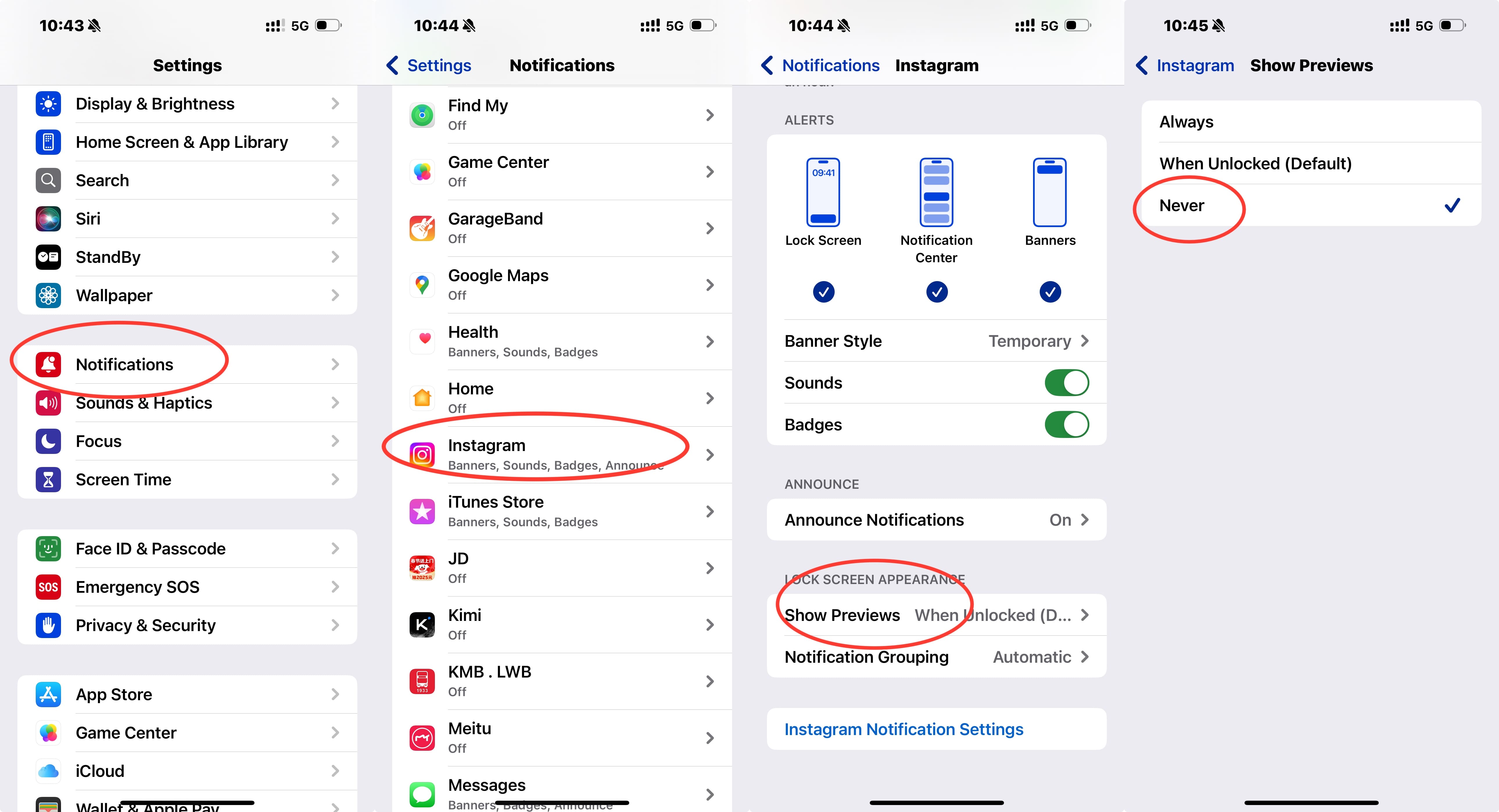hide DM previews from iOS