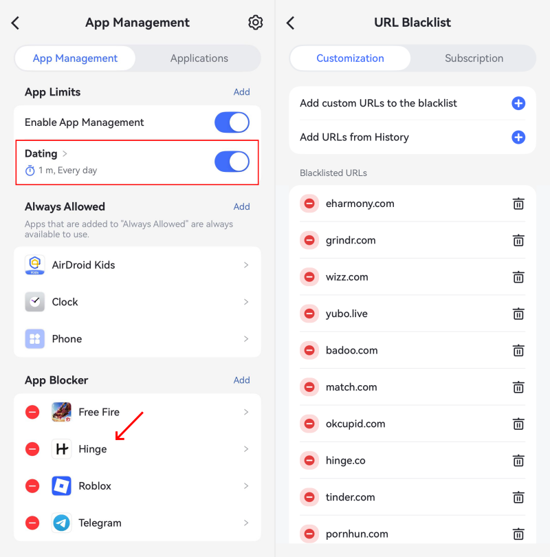 how AirDroid block dating