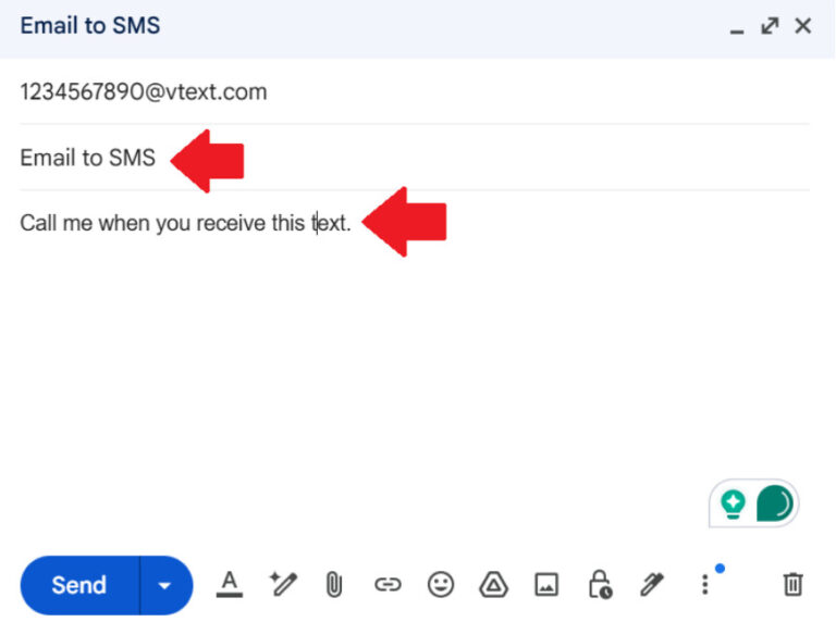 how do i send a text message through email
