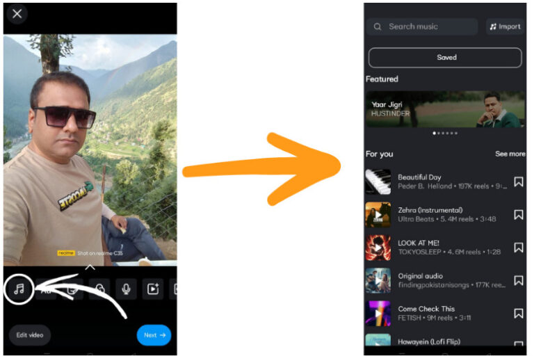 how to add a song to instagram