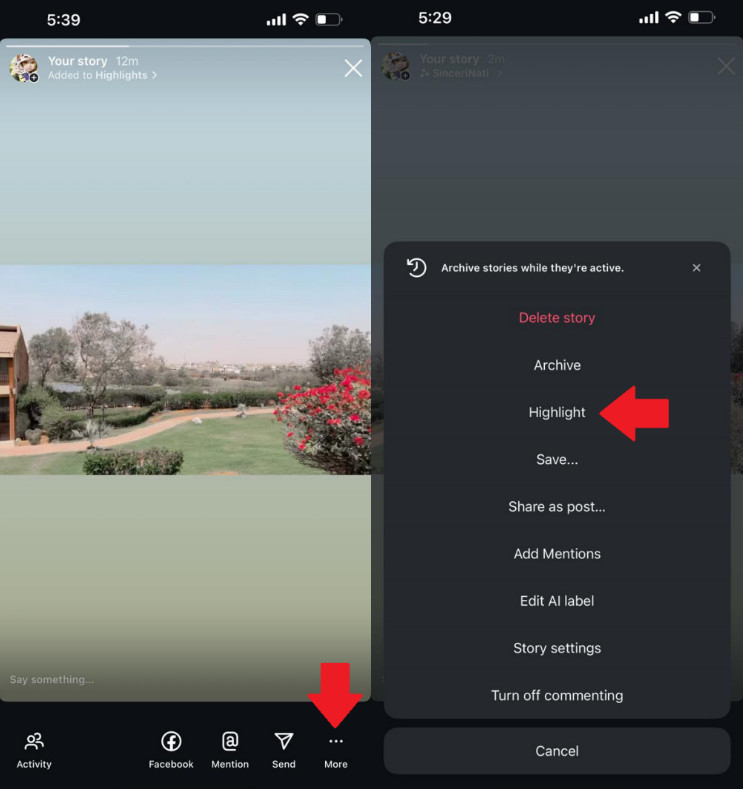 how to add stories to highlights