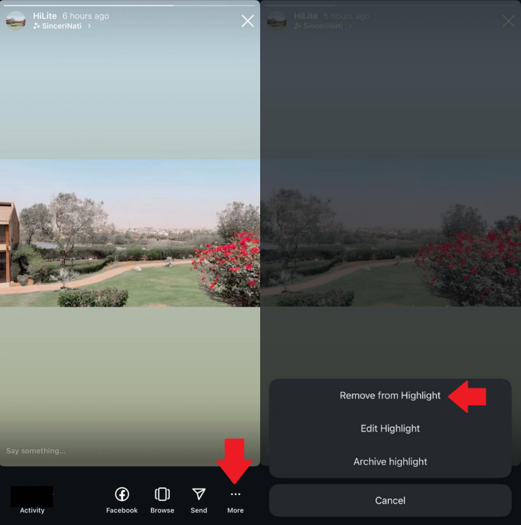 how to remove highlights from instagram