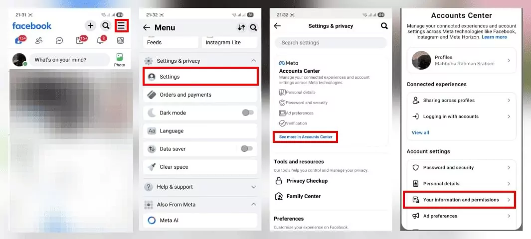 download Ins related data from linked accounts 1