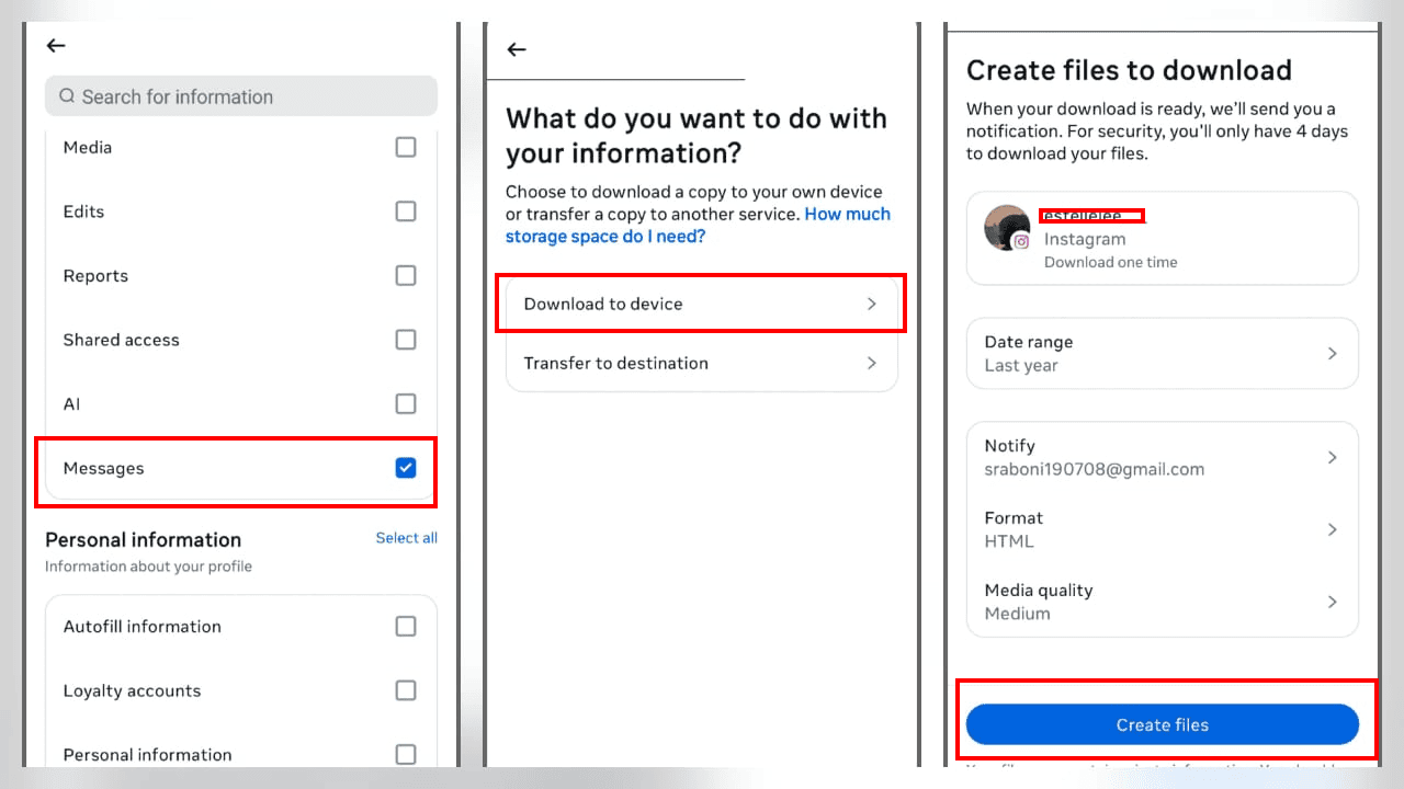 download Ins related data from linked accounts 3
