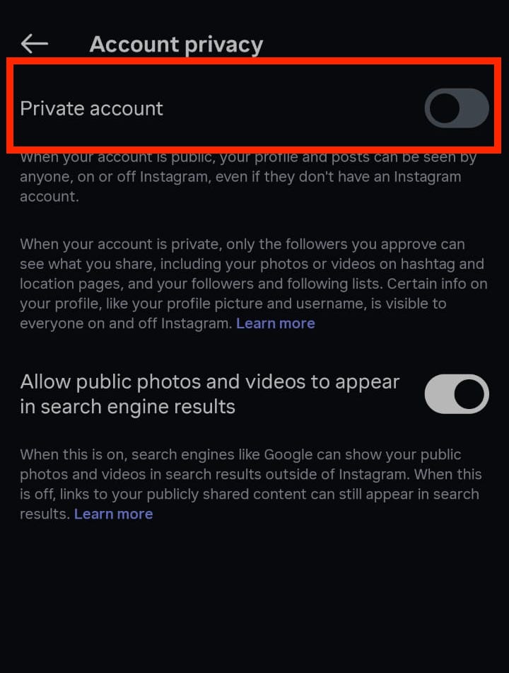 setting your kids ins account