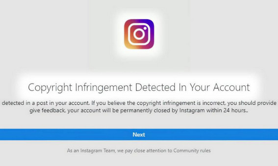instagram account suspend