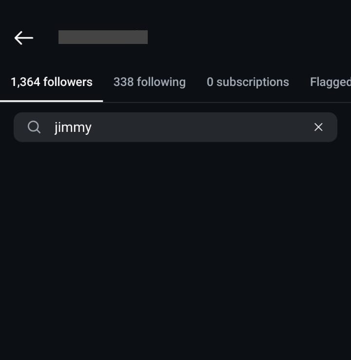 cerca per nome per vedere chi ti ha smesso di seguire