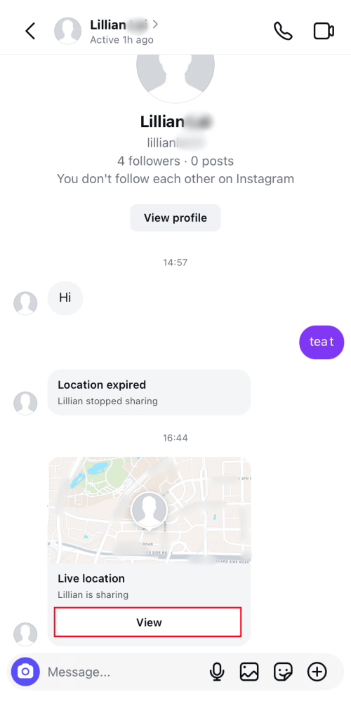 see Instagram shared location