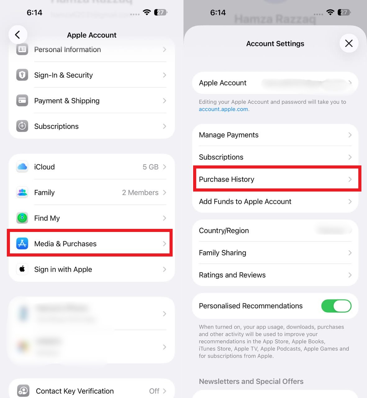 ios purchase history