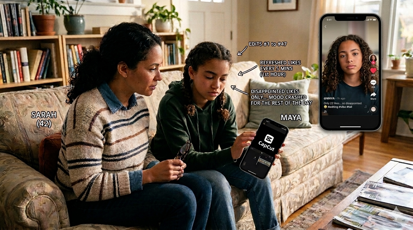 Sarah's daughter uses CapCut