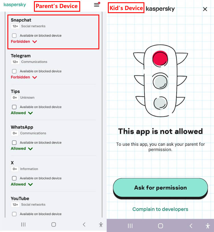 kaspersky block app