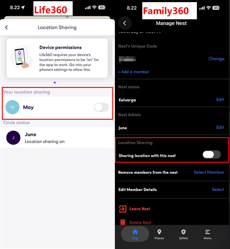 kids can turn off location sharing