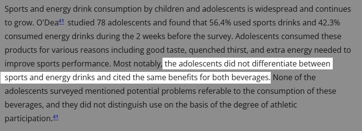 kids cannot distinguish energy drinks and sports drinks