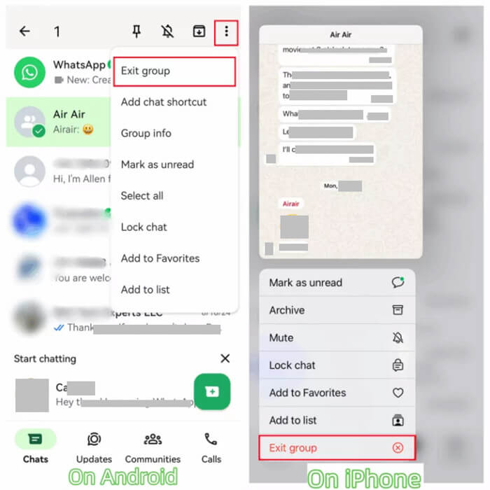 Các bước rời nhóm WhatsApp mà không có thông báo