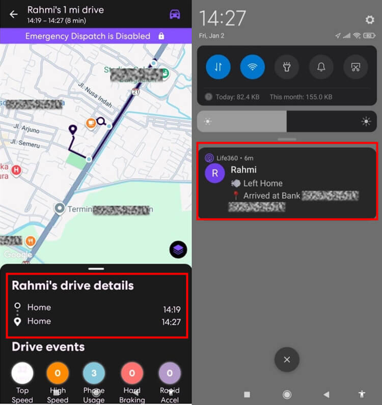 life360 return home delayed notifications