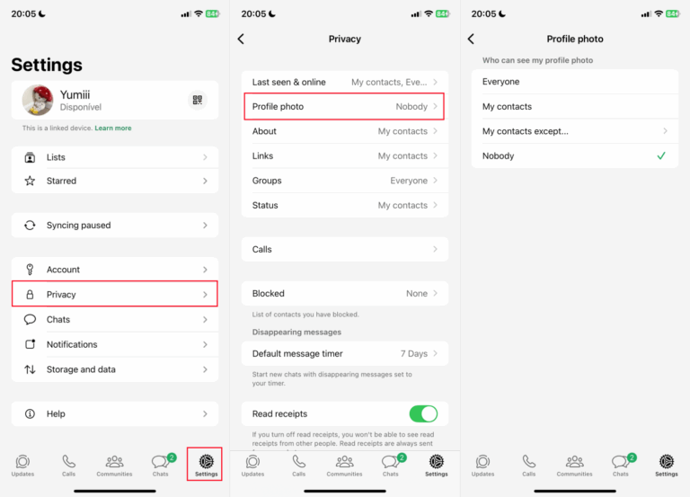 limit WhatsApp profile visibility