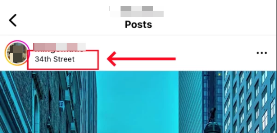 location label on Instagram