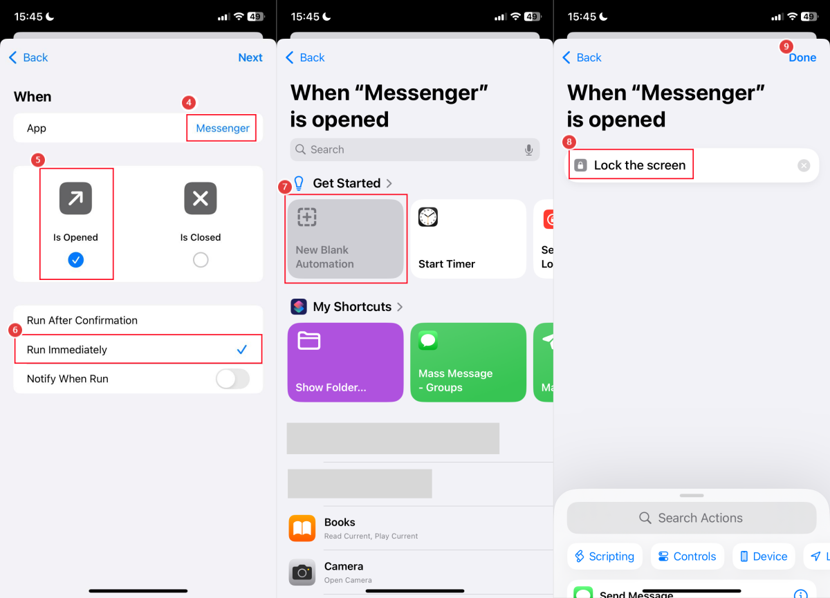 lock Messenger on iPhone