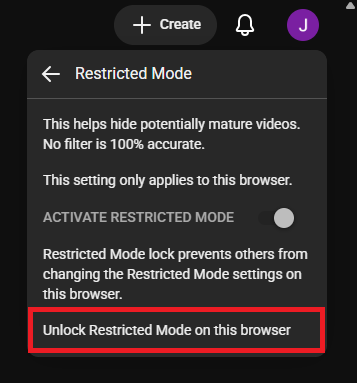 lock youtube restricted mode on this browser