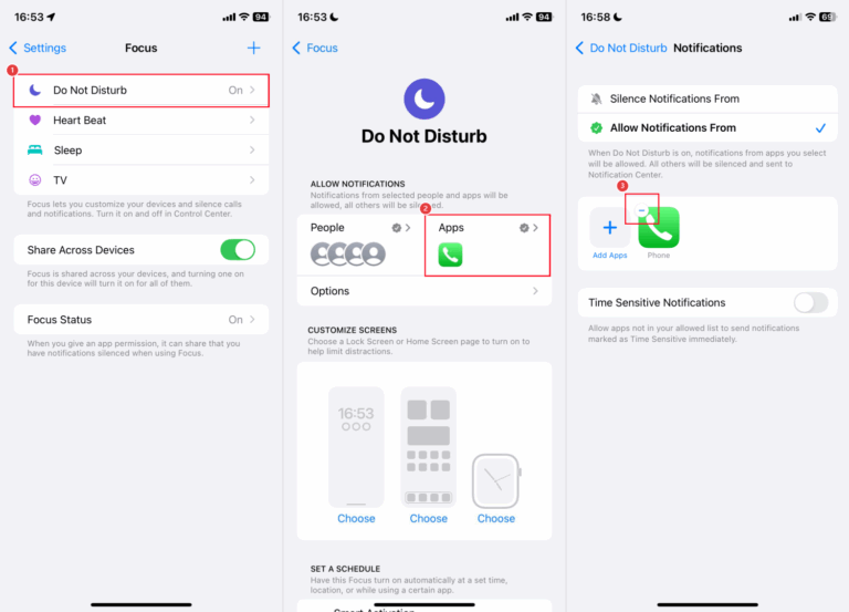 manage DND allowed app notification