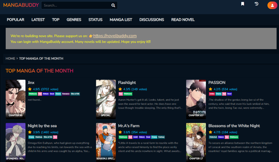 mangabuddy content