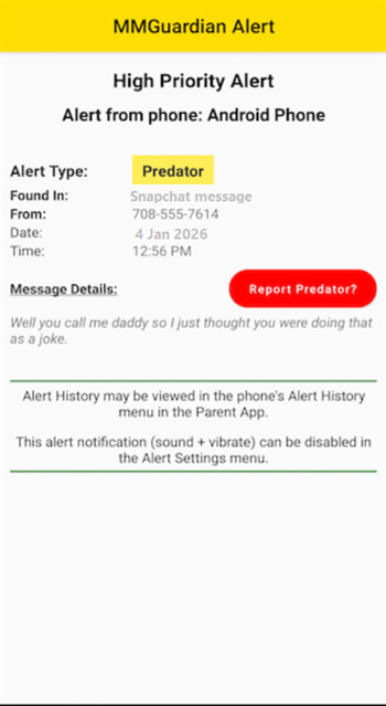 mmguardian alert snapchat message