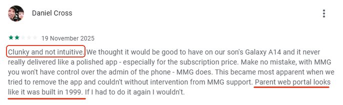 MMGuardian UI review