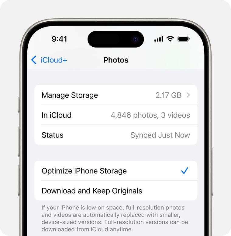 optimize photo storage