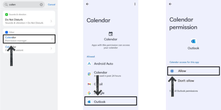 outlook calendar not syncing android